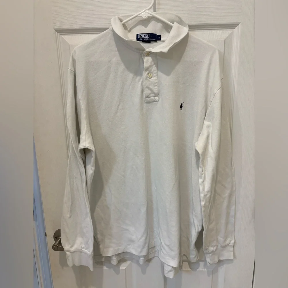 Ralph Lauren Men's White Long Sleeve Polo‎ Shirt